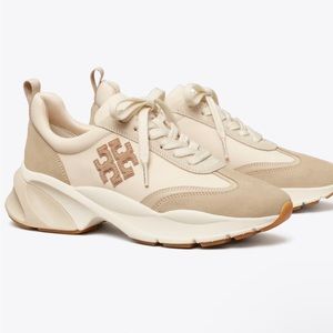 Tory Burch Good Luck Trainers New Size US 7.5, French Pearl / Dulce De Leche